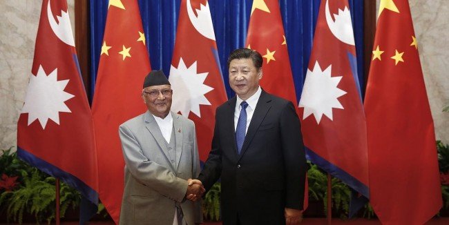 PM Oli and Chinese leaders meet
