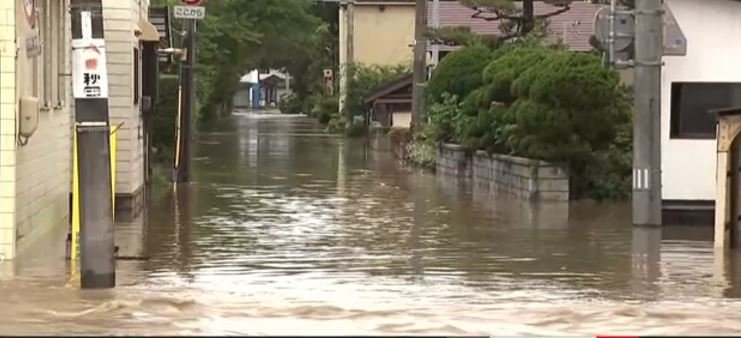 जापानको आकितामा अहिलेसम्मकै सबैभन्दा बढी वर्षा, रेल स्टेसन बन्द, पानीको बहाव उच्च विन्दुमा