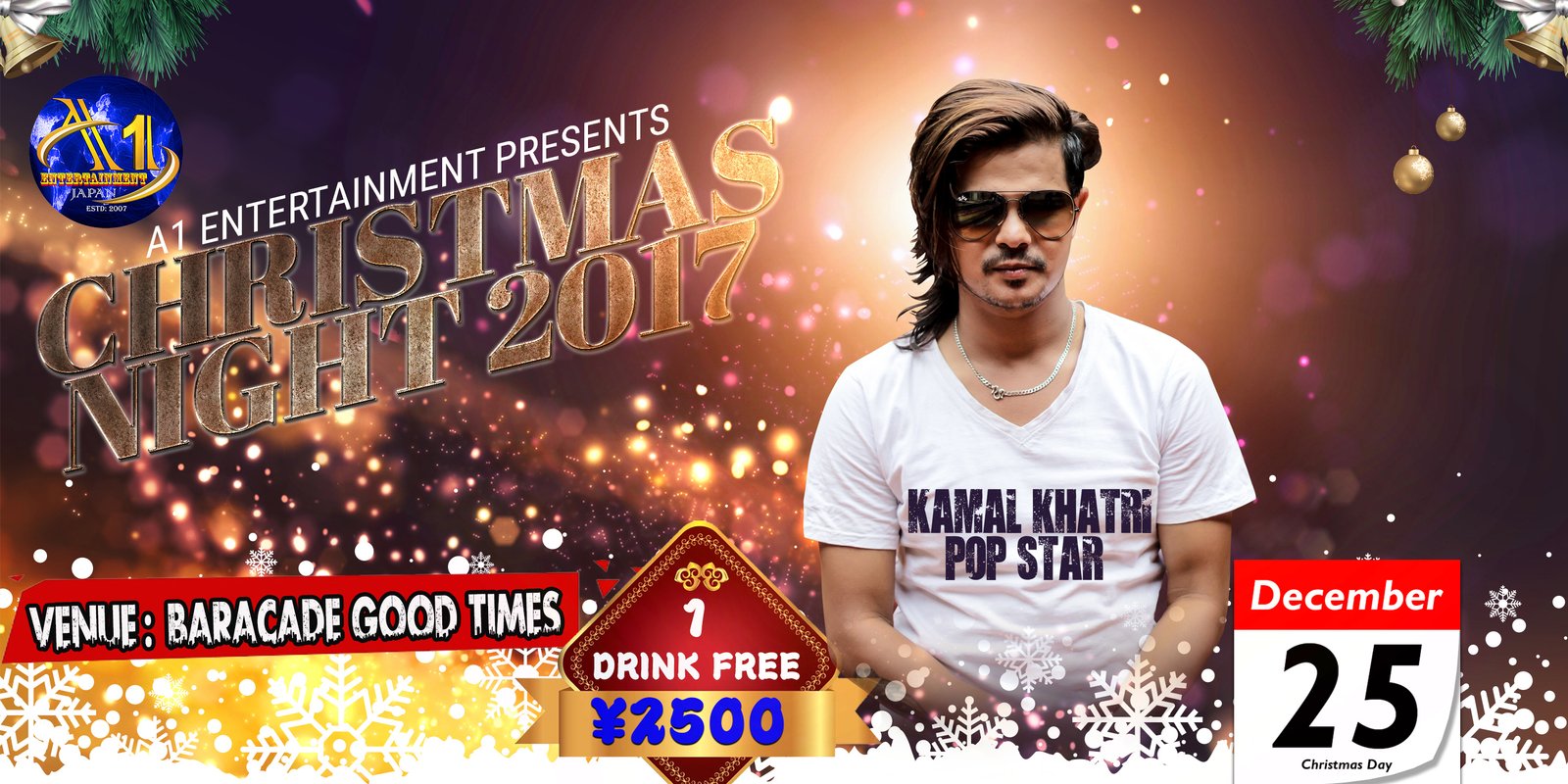 टोकियोमा पप स्टार कमल खत्रीको साथमा क्रिस्मस नाईट हुँदै