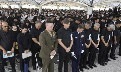 ओकिनावा युद्ध पीडितको स्मरणमा श्रद्धान्जली